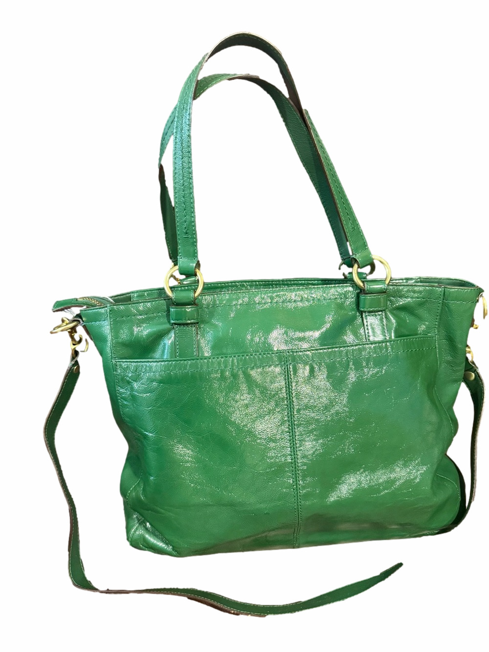 Coach Chelsea Green Patent Leather Convertible Tote/Satchel EUC - Picture 2 of 16